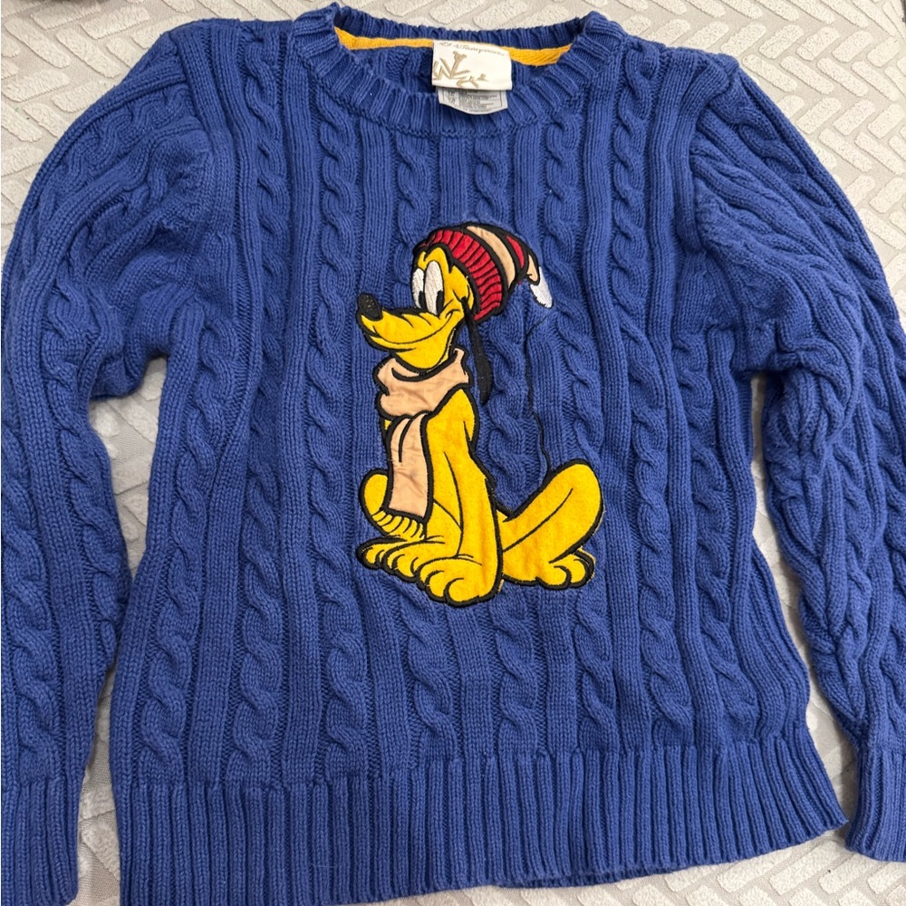 Vintage Disney Store Pluto winter Christmas sweater boys size 4